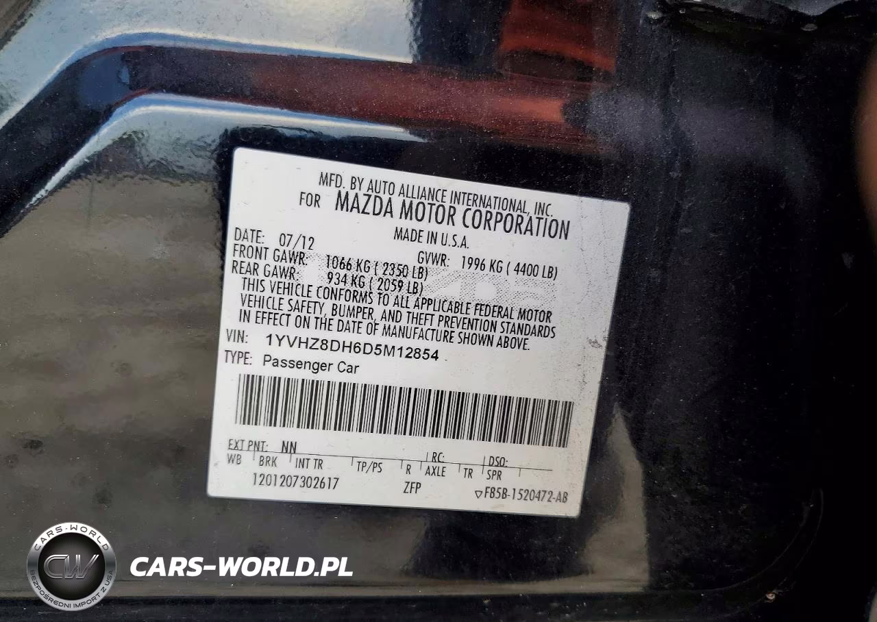 2013 Mazda 6 Touring VIN:1YVHZ8DH6D5M12854 - 12