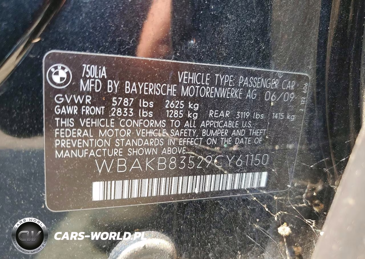 2009 BMW 750 Li VIN:WBAKB83529CY61150 - 12