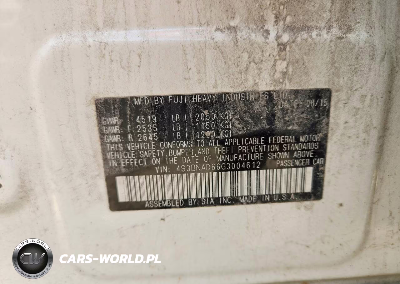 2016 Subaru Legacy 2.5I Premium VIN:4S3BNAD66G3004612 - 12