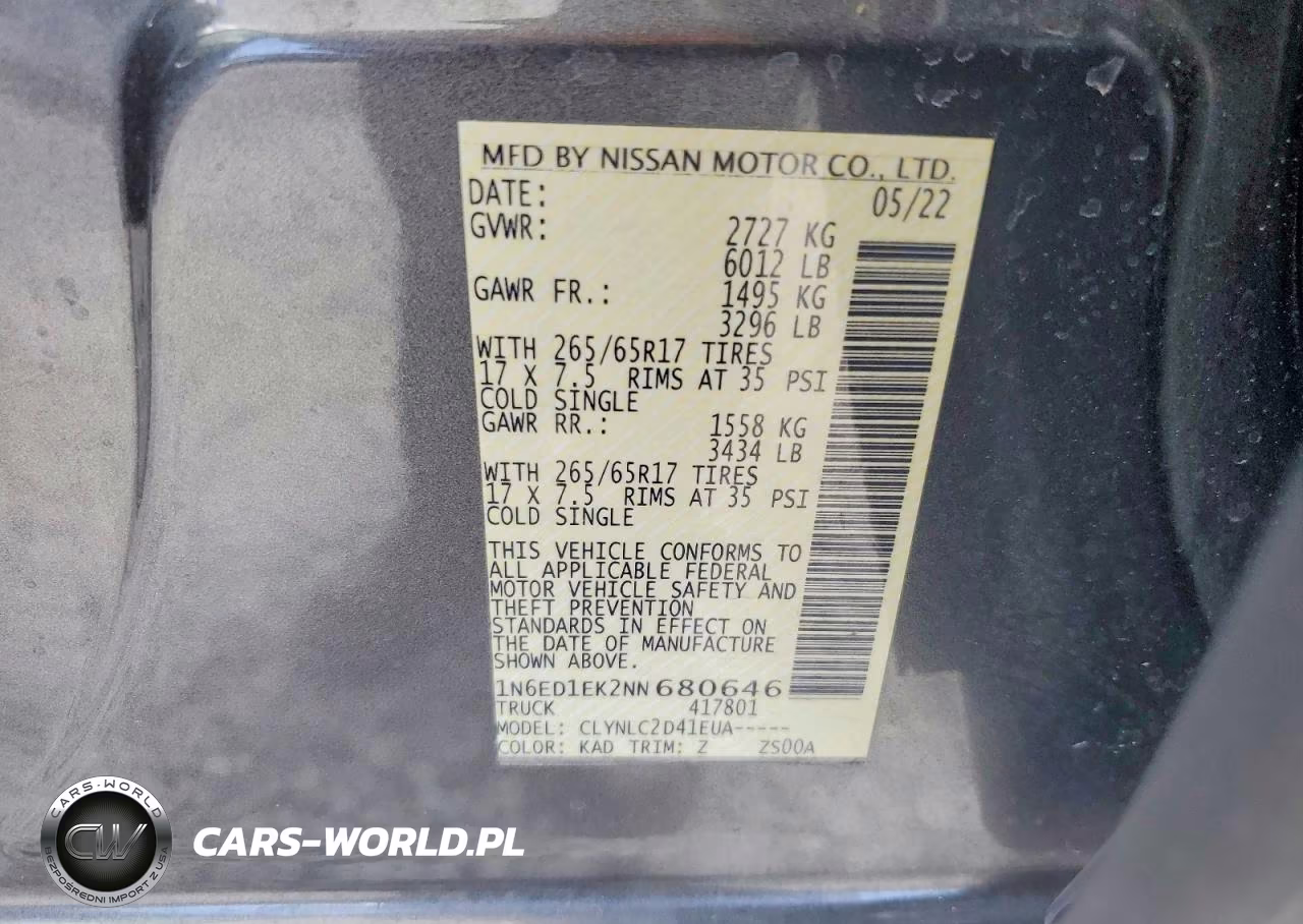 2022 Nissan Frontier Sv VIN:1N6ED1EK2NN680646 - 12