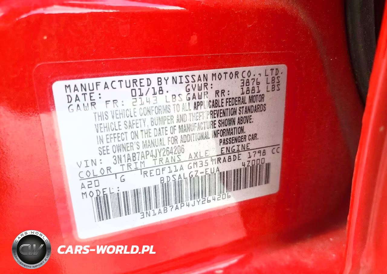 2018 Nissan Sentra Sl VIN:3N1AB7AP4JY264206 - 12