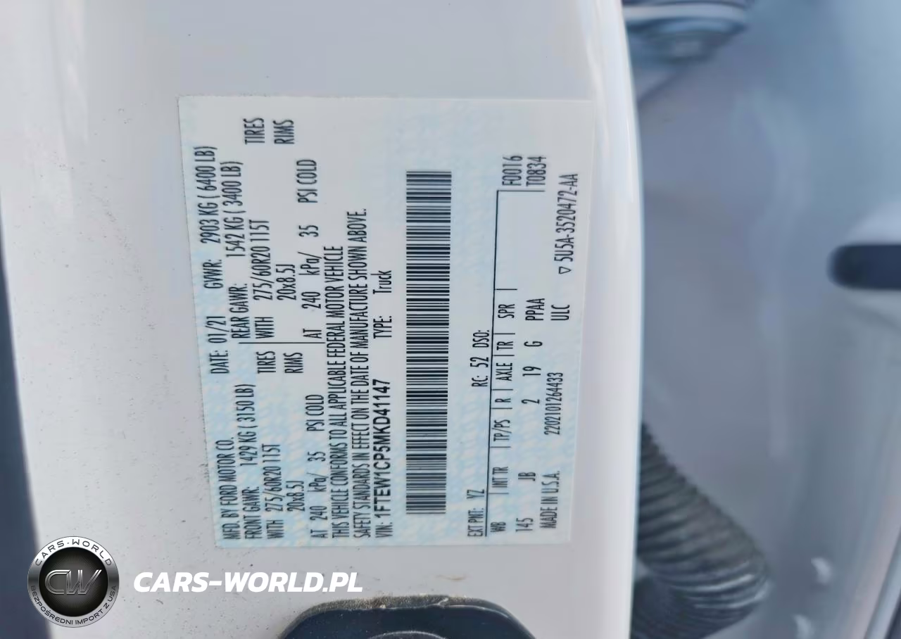 2021 Ford F150 Supercrew VIN:1FTEW1CP5MKD41147 - 13