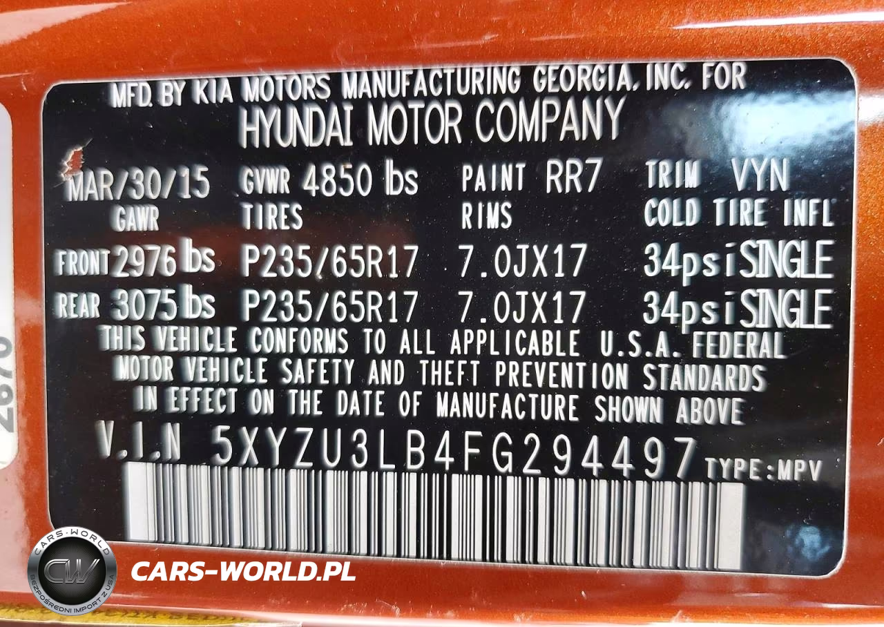 2015 Hyundai Santa Fe Sport 2.4L VIN:5XYZU3LB4FG294497 - 13