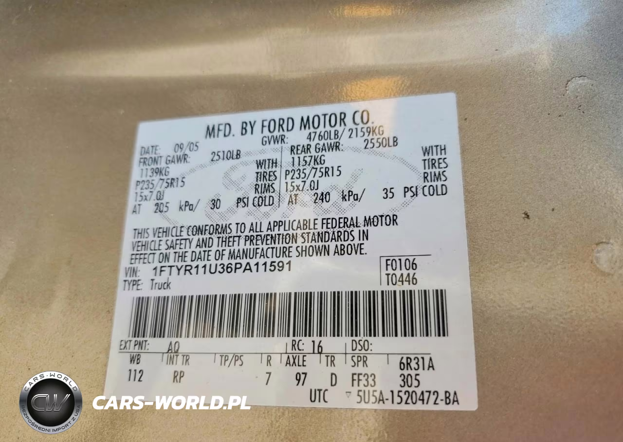 2006 Ford Ranger VIN:1FTYR11U36PA11591 - 12