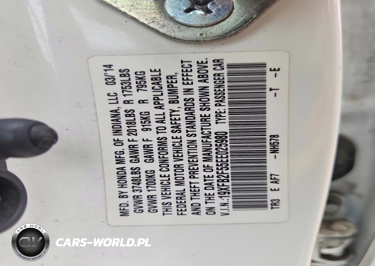 2014 Honda Civic Lx VIN:19XFB2F55EE025980 - 12