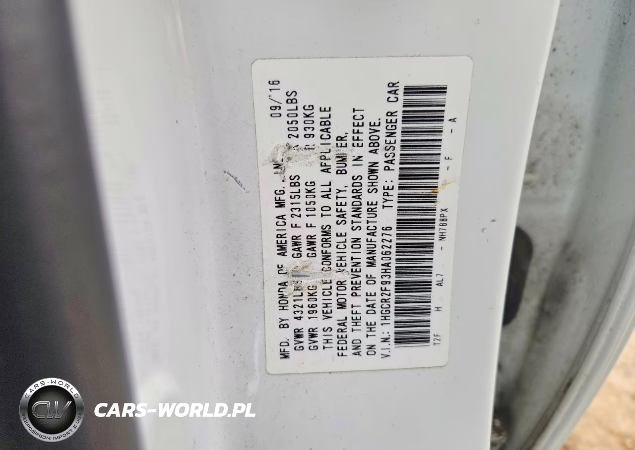 2017 Honda Accord Exl VIN:1HGCR2F93HA062276 - 12