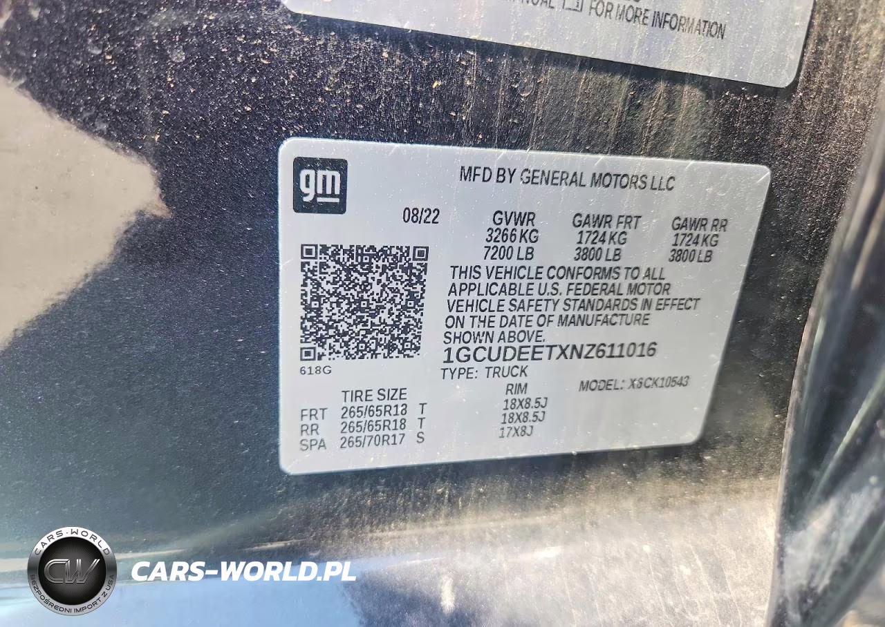 2022 Chevrolet Silverado K1500 Rst VIN:1GCUDEETXNZ611016 - 12