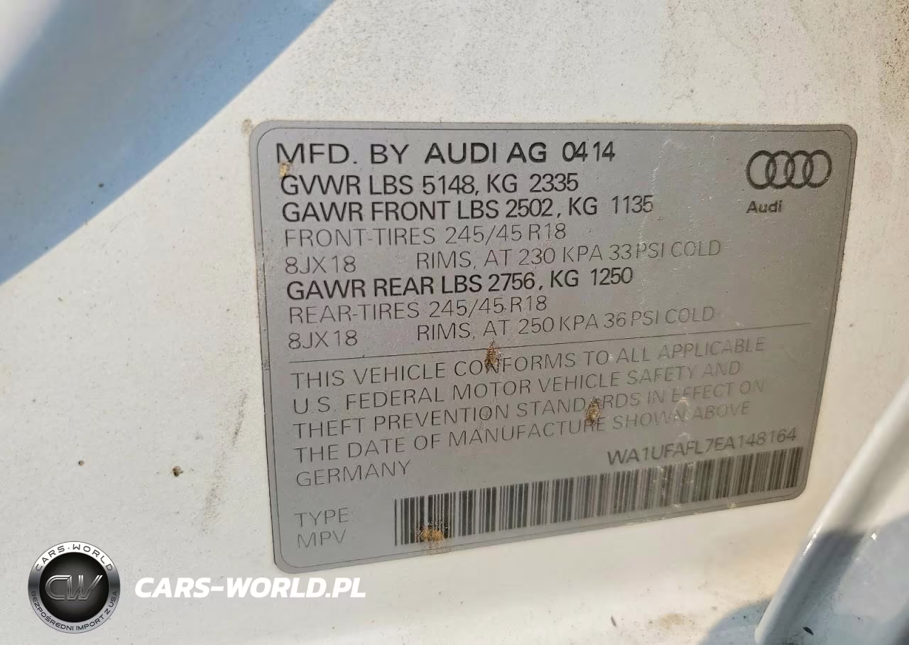 2014 Audi A4 Allroad Premium Plus VIN:WA1UFAFL7EA148164 - 12