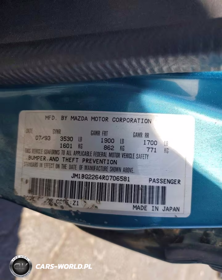 1994 Mazda Protege Lx VIN:JM1BG2264R0706581 - 12