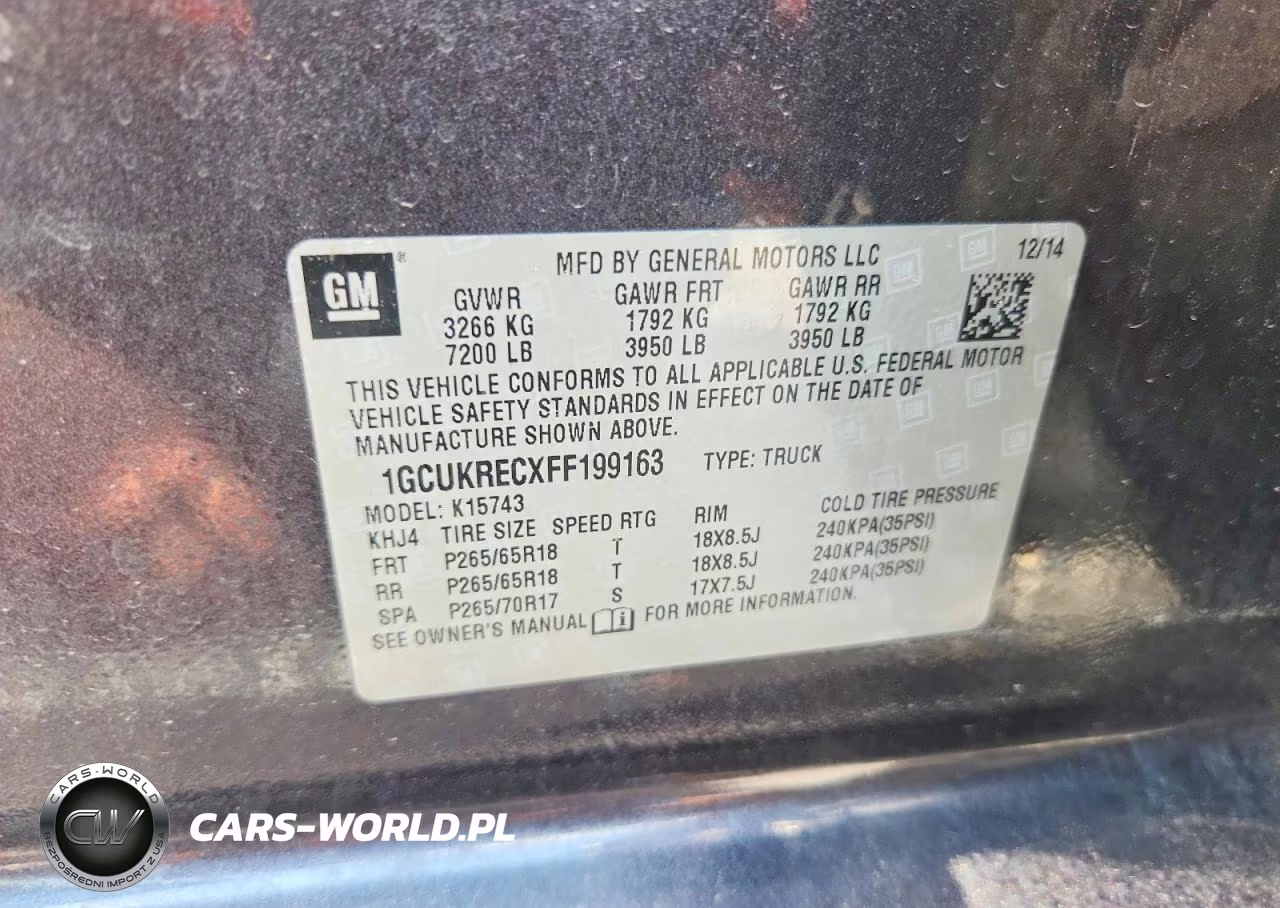 2015 Chevrolet Silverado K1500 Lt VIN:1GCUKRECXFF199163 - 12