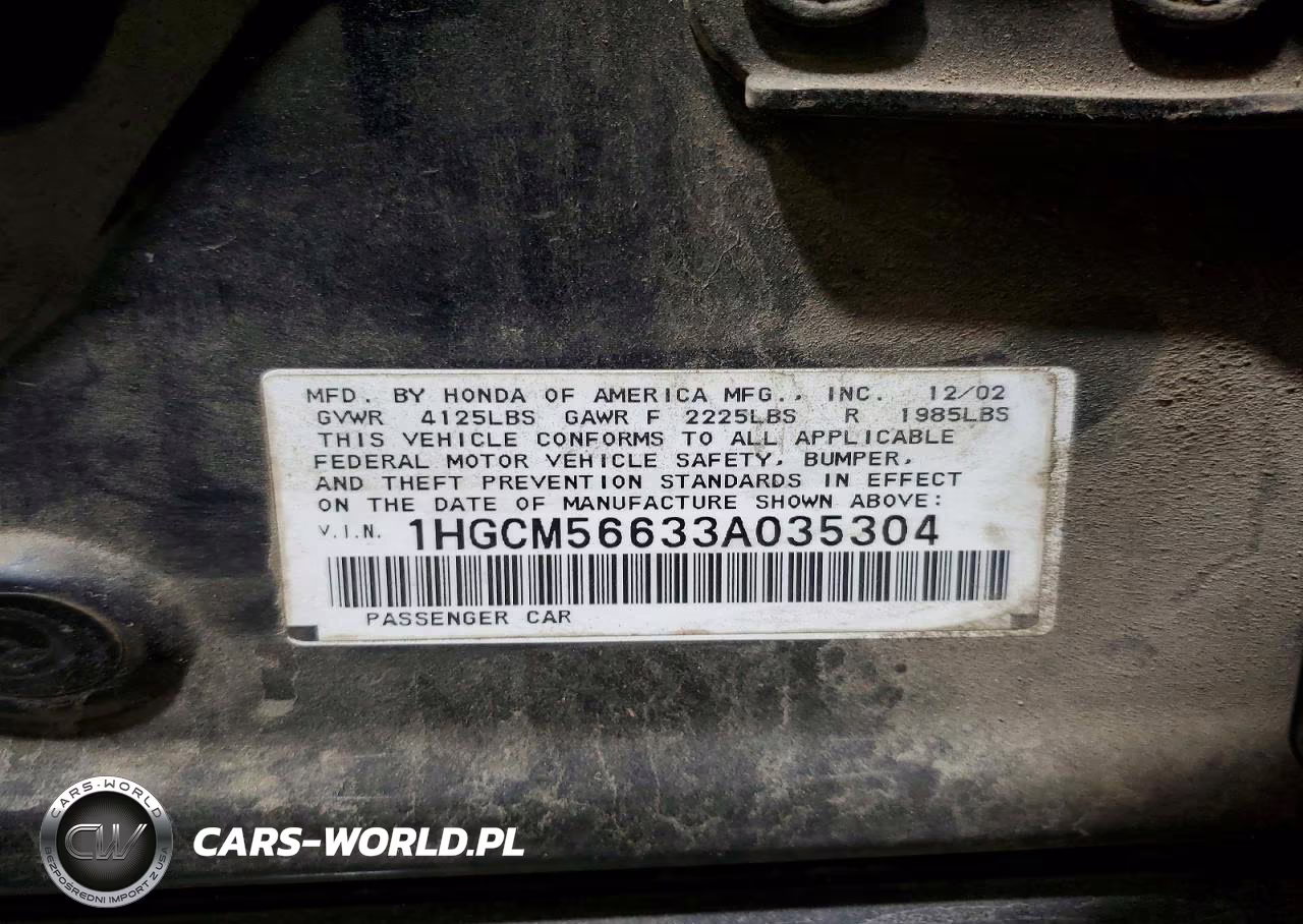 2003 Honda Accord Ex VIN:1HGCM56633A035304 - 12