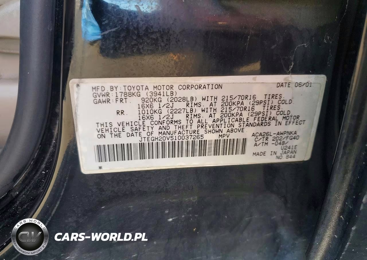 2001 Toyota Rav4 Base VIN:JTEGH20V510037265 - 13