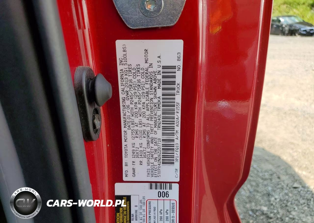 2006 Toyota Tacoma Base VIN:5TEPX42N26Z207718 - 12