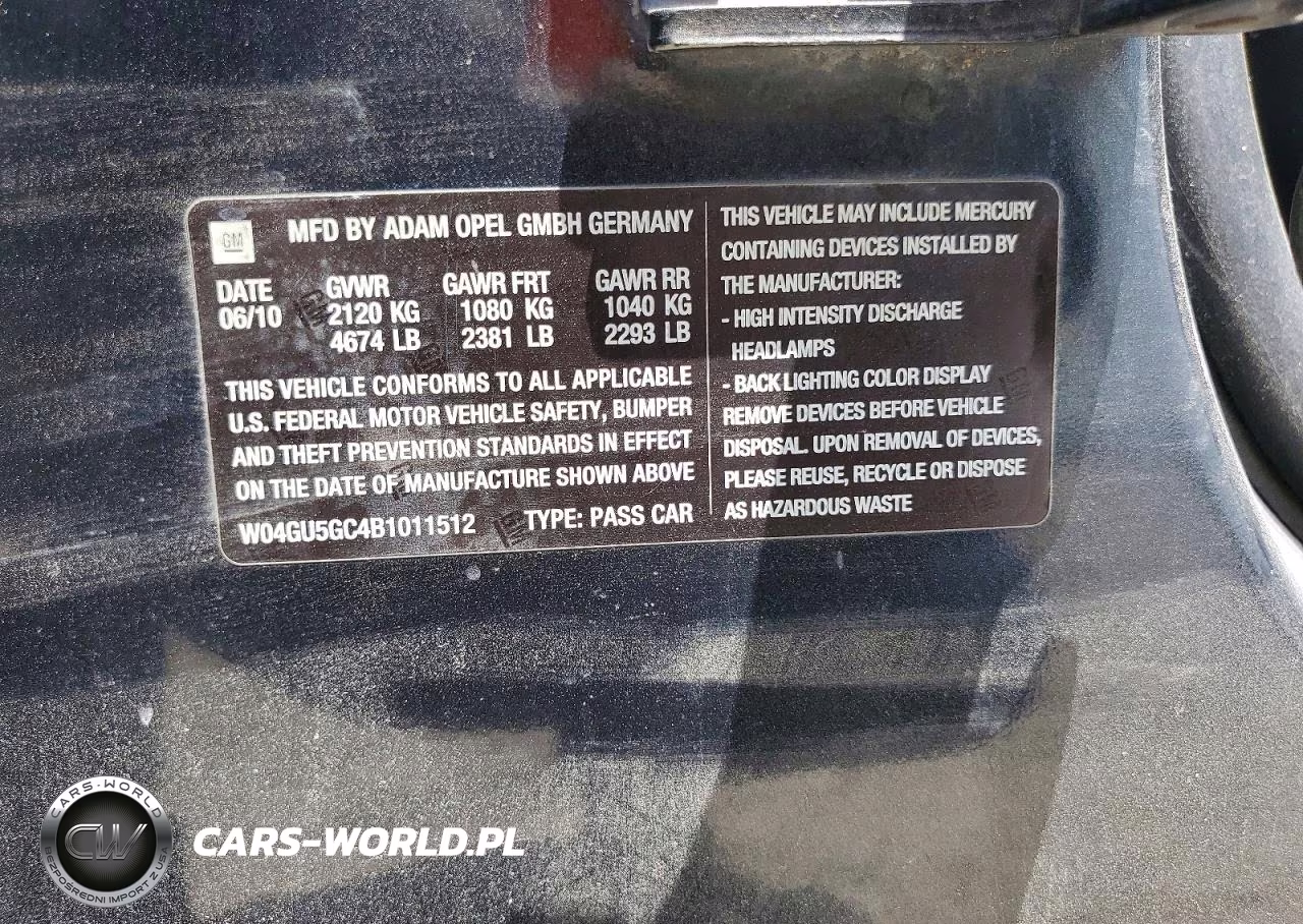 2011 Buick Regal Cxl VIN:W04GU5GC4B1011512 - 13