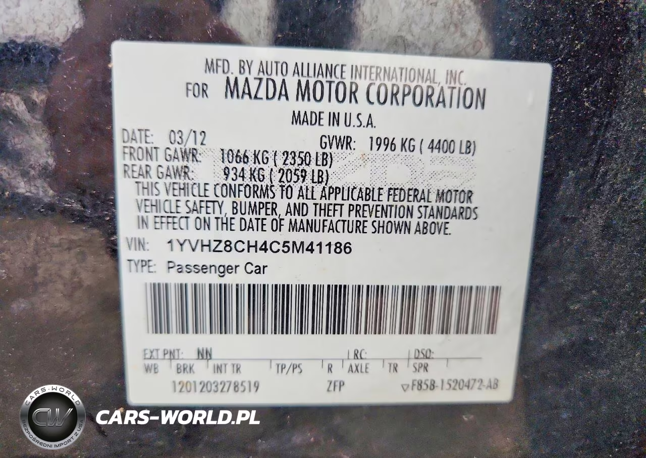 2012 Mazda 6 I VIN:1YVHZ8CH4C5M41186 - 12