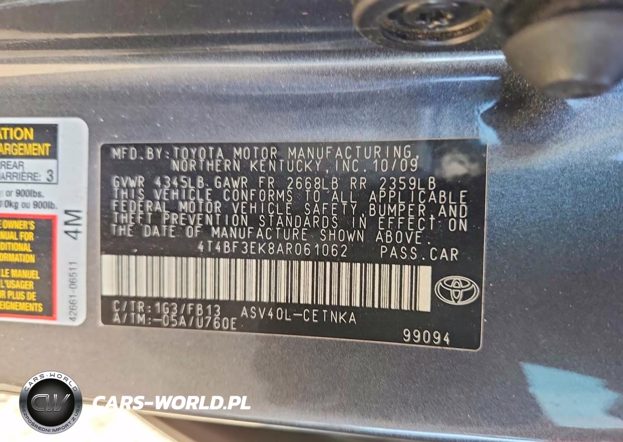 2010 Toyota Camry Le VIN:4T4BF3EK8AR061062 - 12