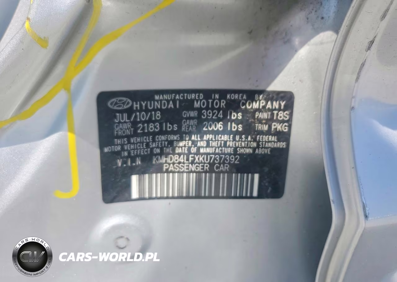 2019 Hyundai Elantra Sel VIN:KMHD84LFXKU737392 - 12