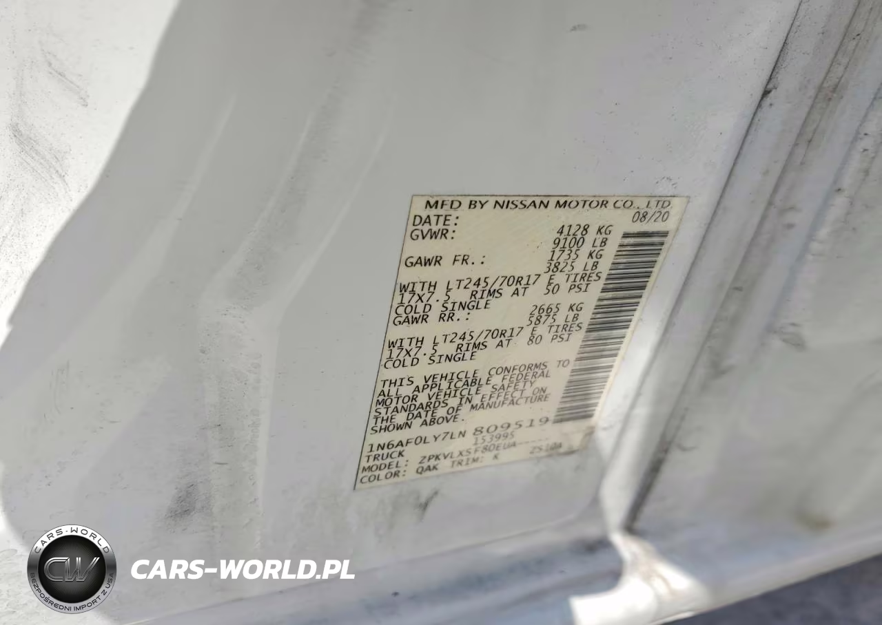 2020 Nissan Nv 2500 Hd Sv VIN:1N6AF0LY7LN809519 - 12
