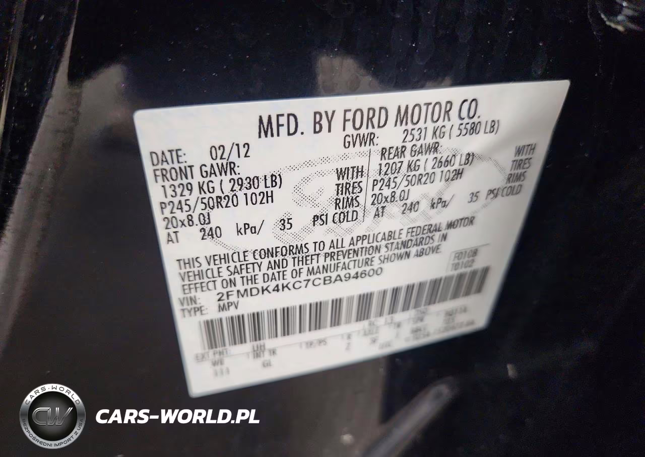 2012 Ford Edge Limited VIN:2FMDK4KC7CBA94600 - 12