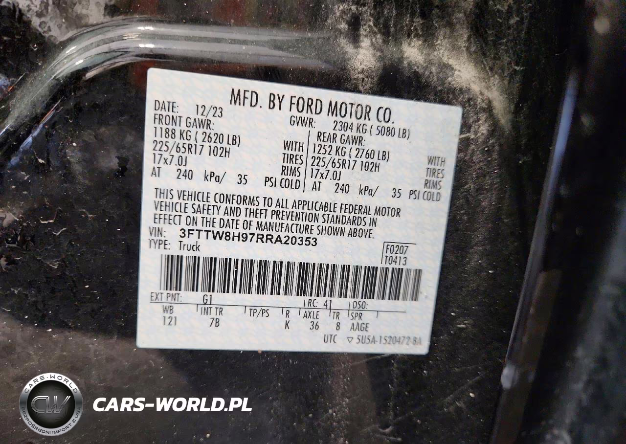 2024 Ford Maverick Xlt VIN:3FTTW8H97RRA20353 - 12