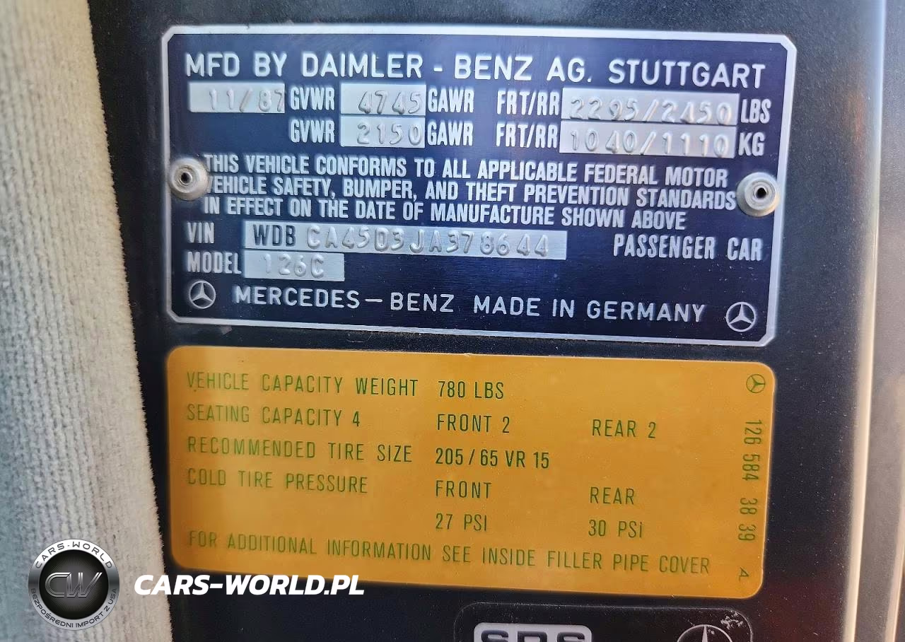 1988 Mercedes-Benz 560 Sec VIN:WDBCA45D3JA378644 - 12