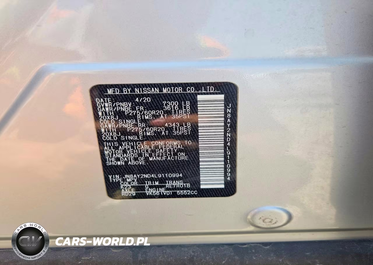 2020 Nissan Armada Sl VIN:JN8AY2ND4L9110994 - 13