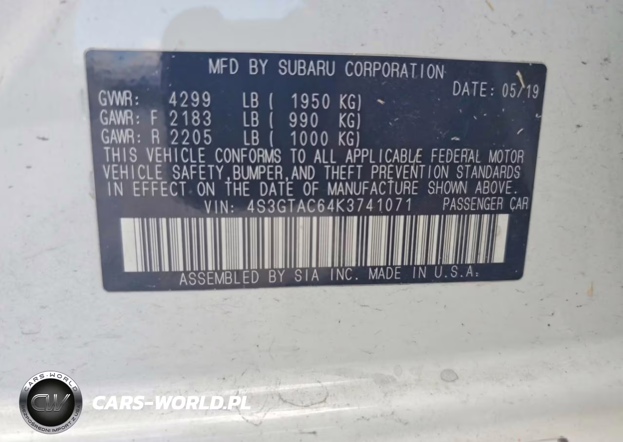 2019 Subaru Impreza Premium VIN:4S3GTAC64K3741071 - 13
