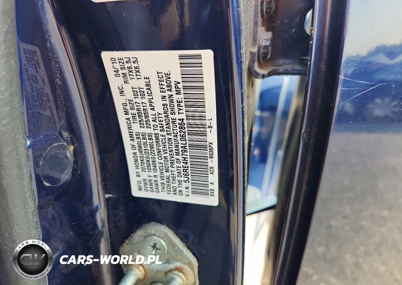 2010 Honda Cr-V Exl VIN:5J6RE4H79AL062864 - 13