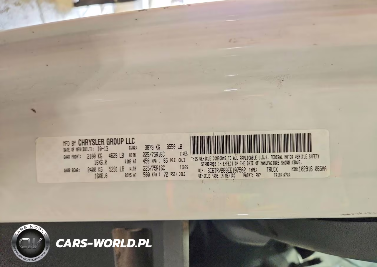 2014 Ram Promaster 1500 1500 High VIN:3C6TRVBG9EE107502 - 13