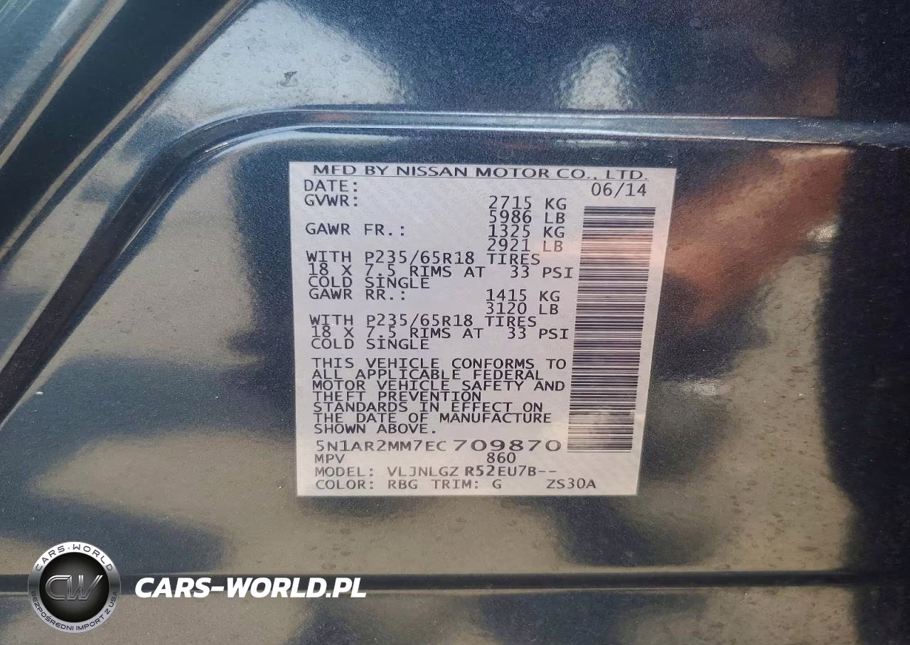 2014 Nissan Pathfinder Sl VIN:5N1AR2MM7EC709870 - 12