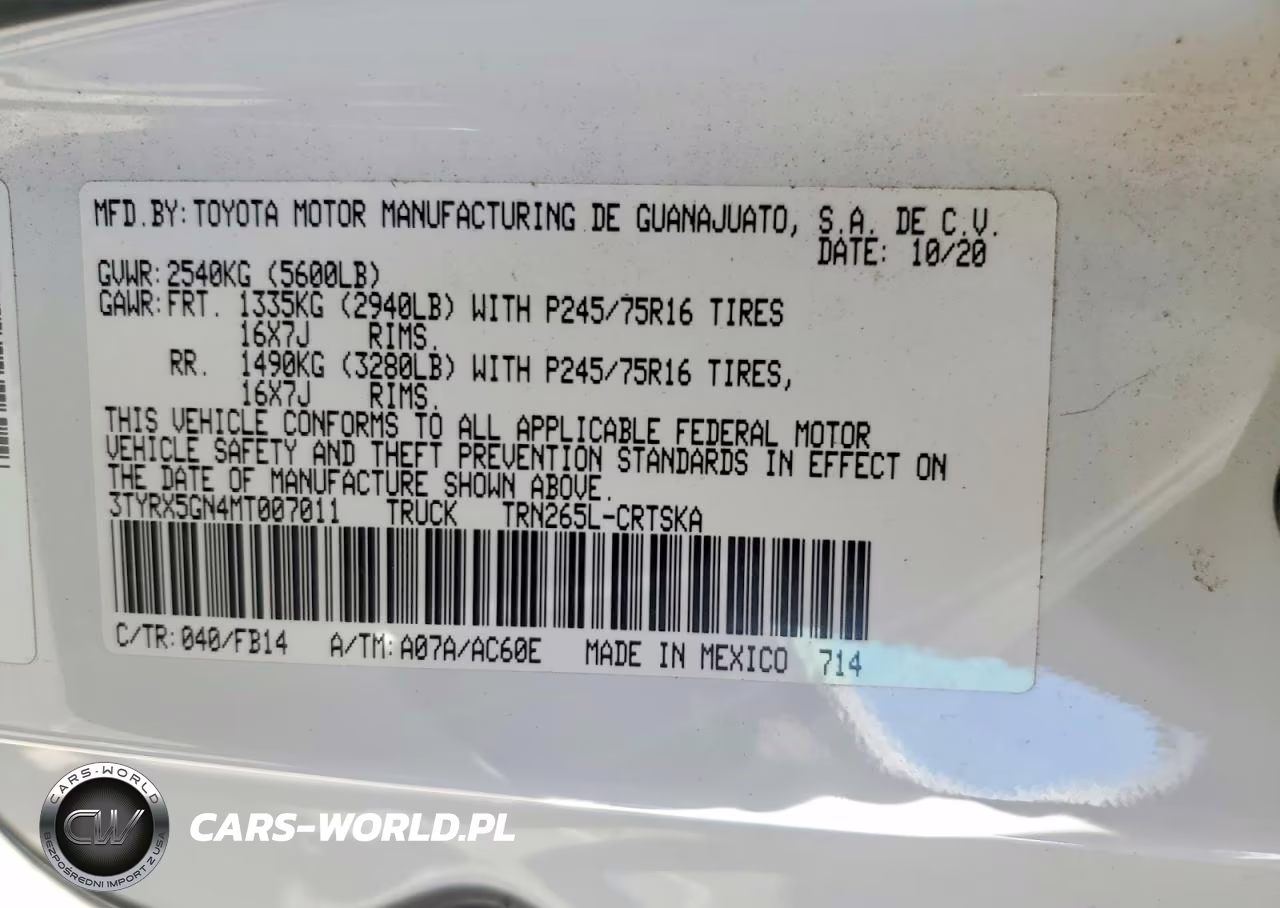 2021 Toyota Tacoma Sr VIN:3TYRX5GN4MT007011 - 13