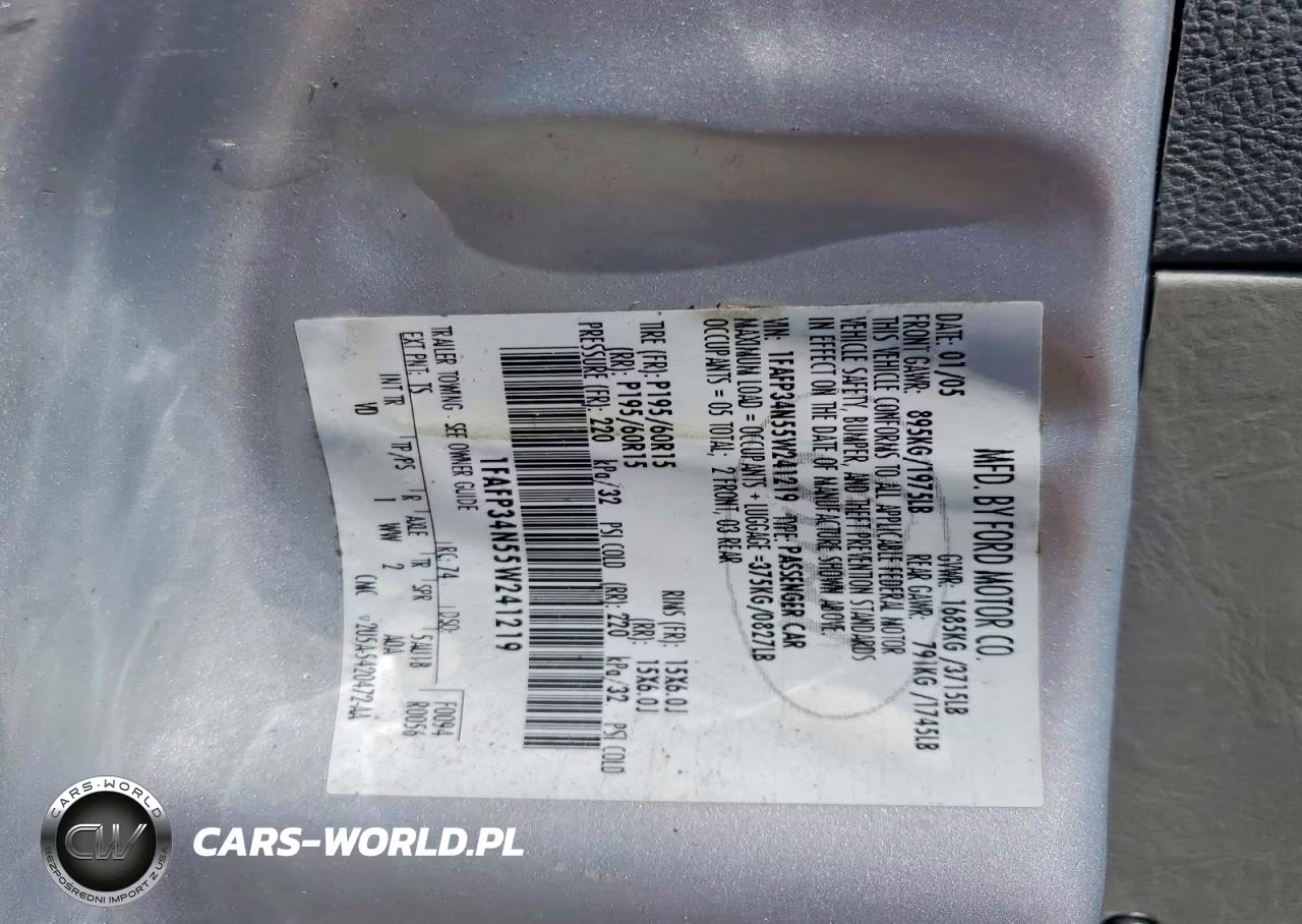 2005 Ford Focus Zx4 VIN:1FAFP34N55W241219 - 12