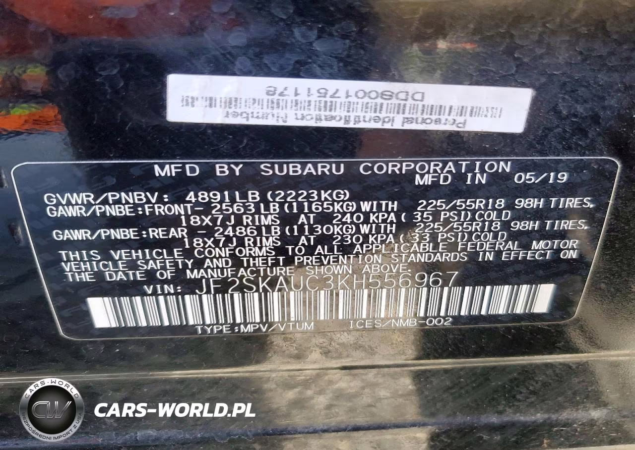 2019 Subaru Forester Limited VIN:JF2SKAUC3KH556967 - 13