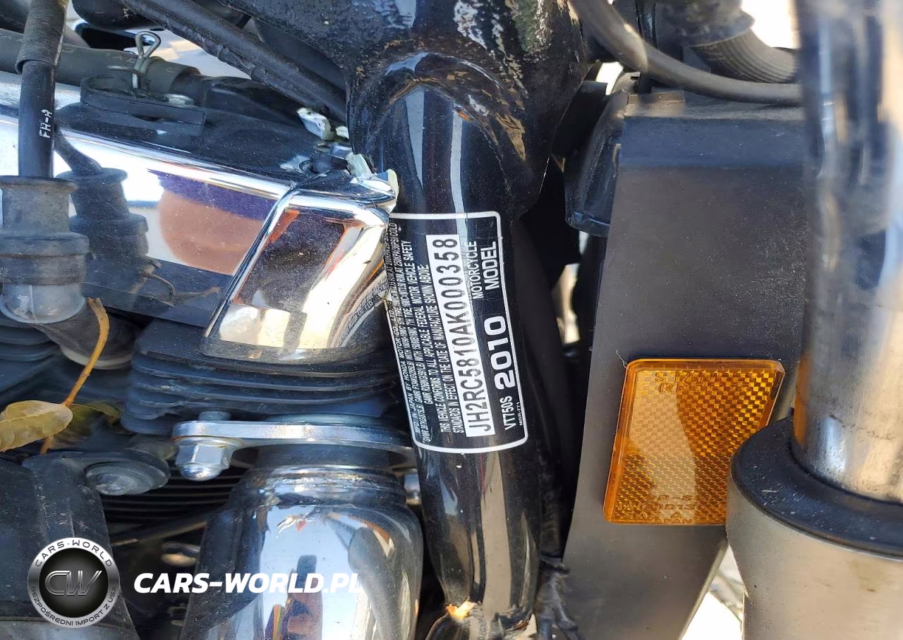 2010 Honda Vt750 S VIN:JH2RC5810AK000358 - 8