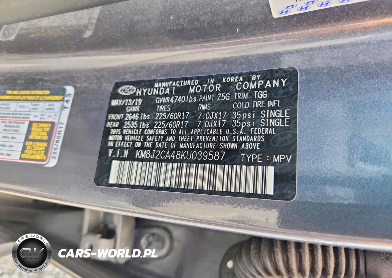 2019 Hyundai Tucson Se VIN:KM8J2CA48KU039587 - 13
