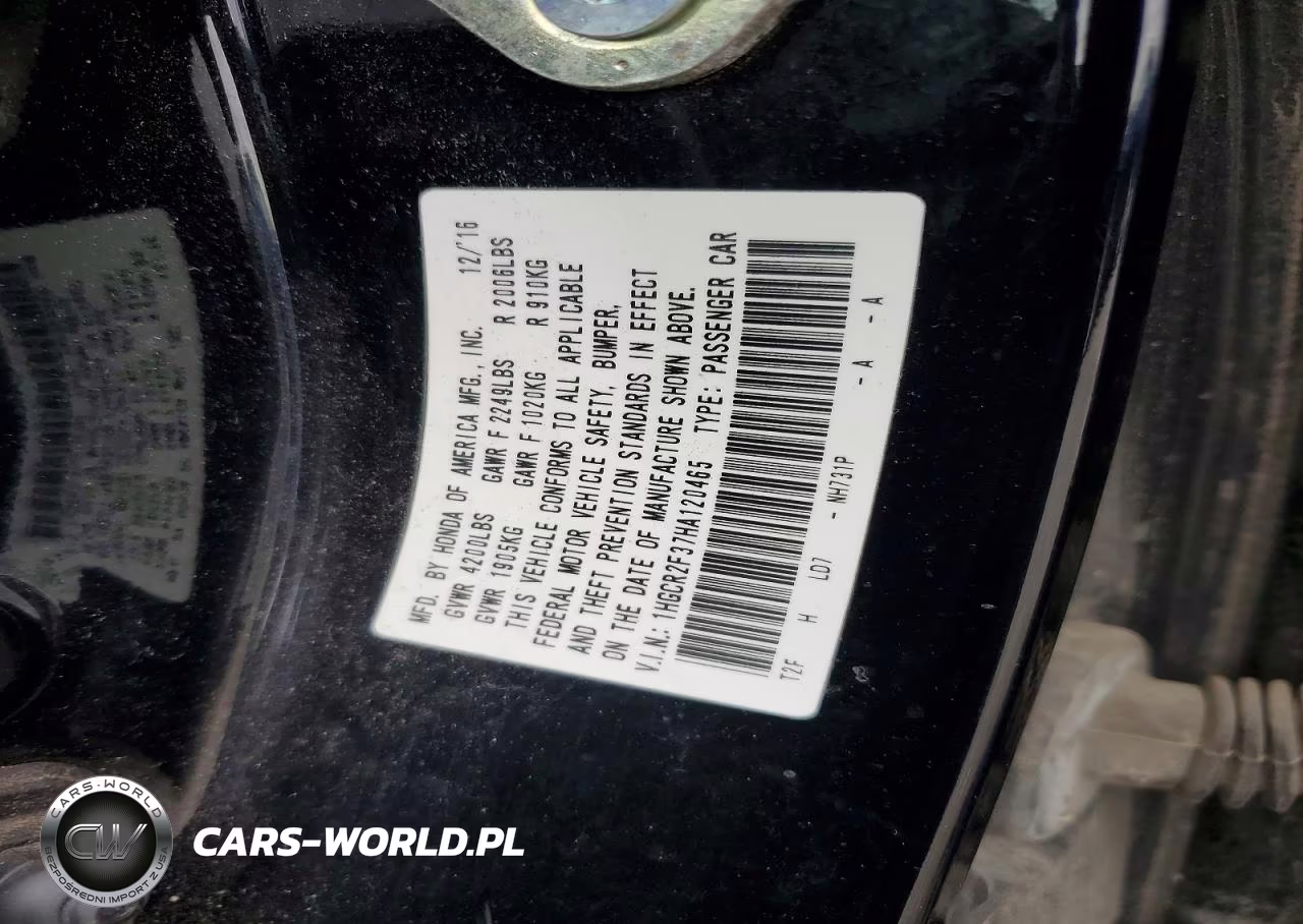 2017 Honda Accord Lx VIN:1HGCR2F37HA120465 - 13