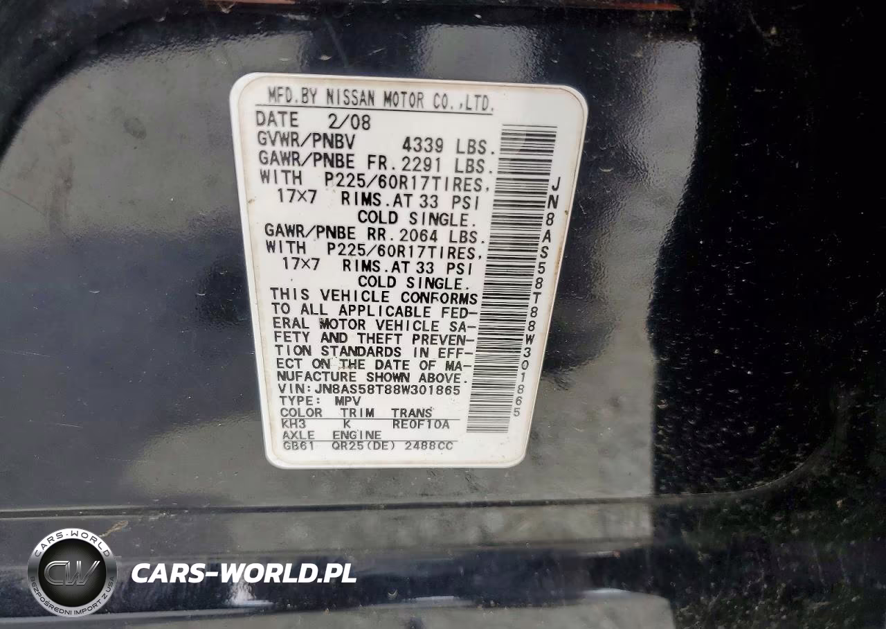2008 Nissan Rogue S VIN:JN8AS58T88W301865 - 13