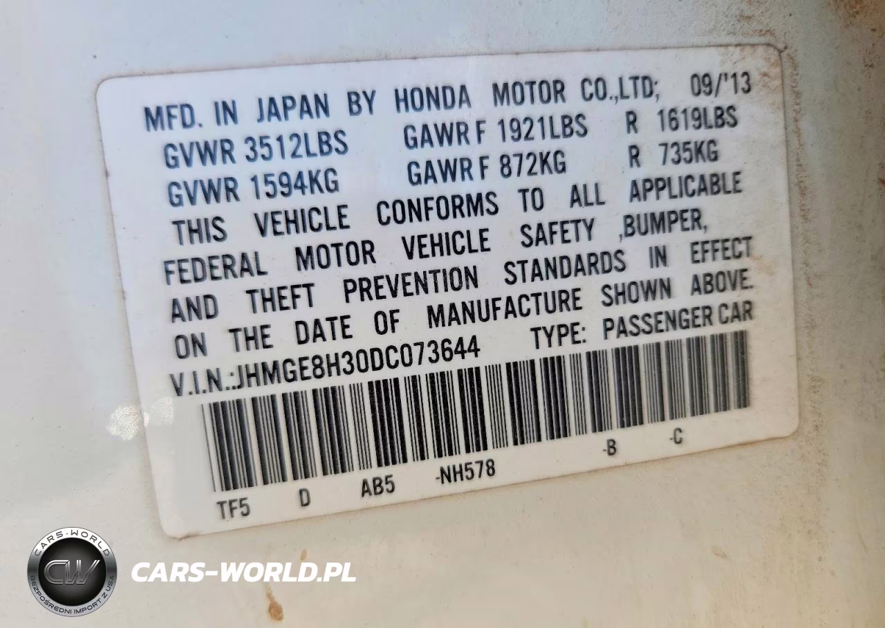 2013 Honda Fit VIN:JHMGE8H30DC073644 - 12