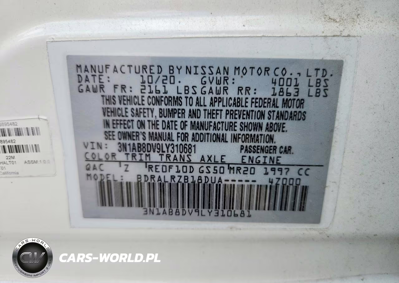 2020 Nissan Sentra Sr VIN:3N1AB8DV9LY310681 - 12