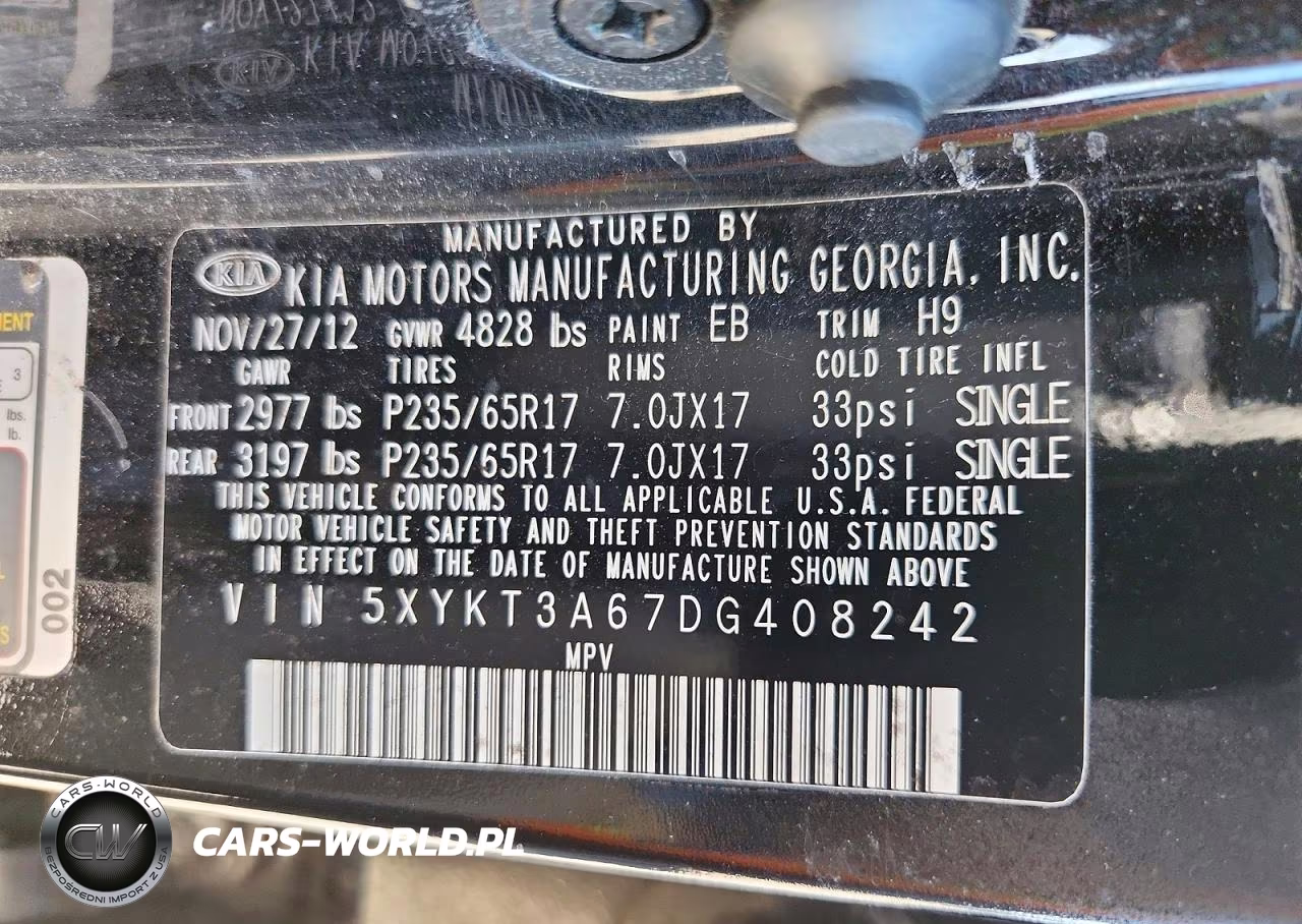 2013 Kia Sorento Lx VIN:5XYKT3A67DG408242 - 13