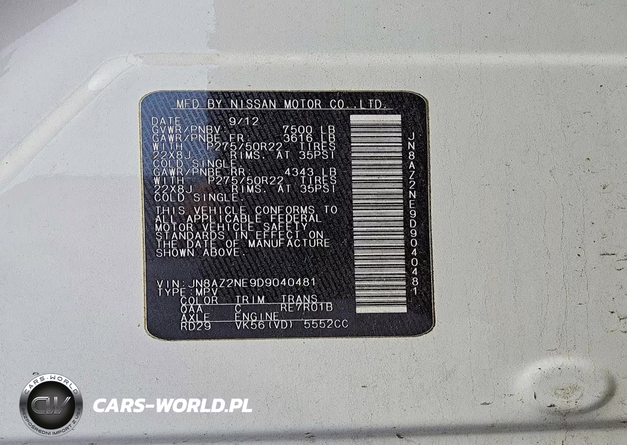 2013 Infiniti Qx56 Base VIN:JN8AZ2NE9D9040481 - 13