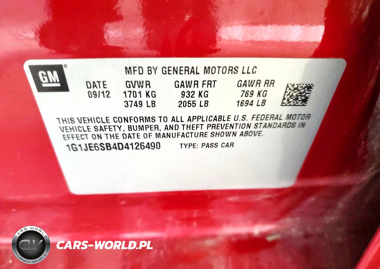 2013 Chevrolet Sonic Ltz VIN:1G1JE6SB4D4126490 - 13