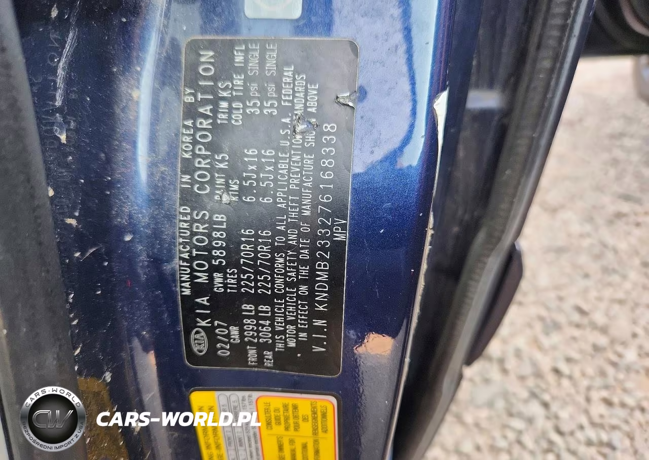 2007 Kia Sedona Base VIN:KNDMB233276168338 - 14
