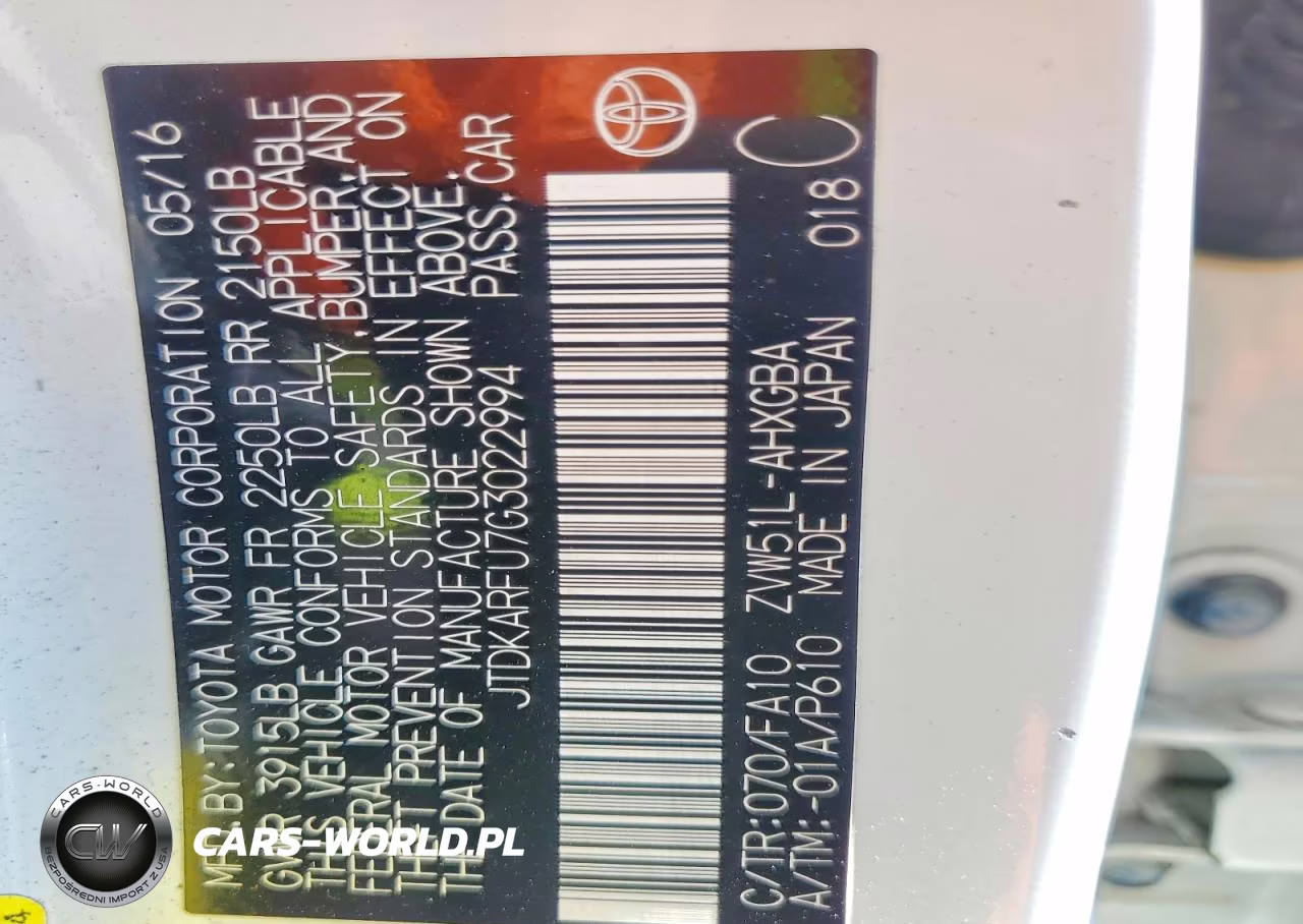 2016 Toyota Prius Three VIN:JTDKARFU7G3022994 - 12