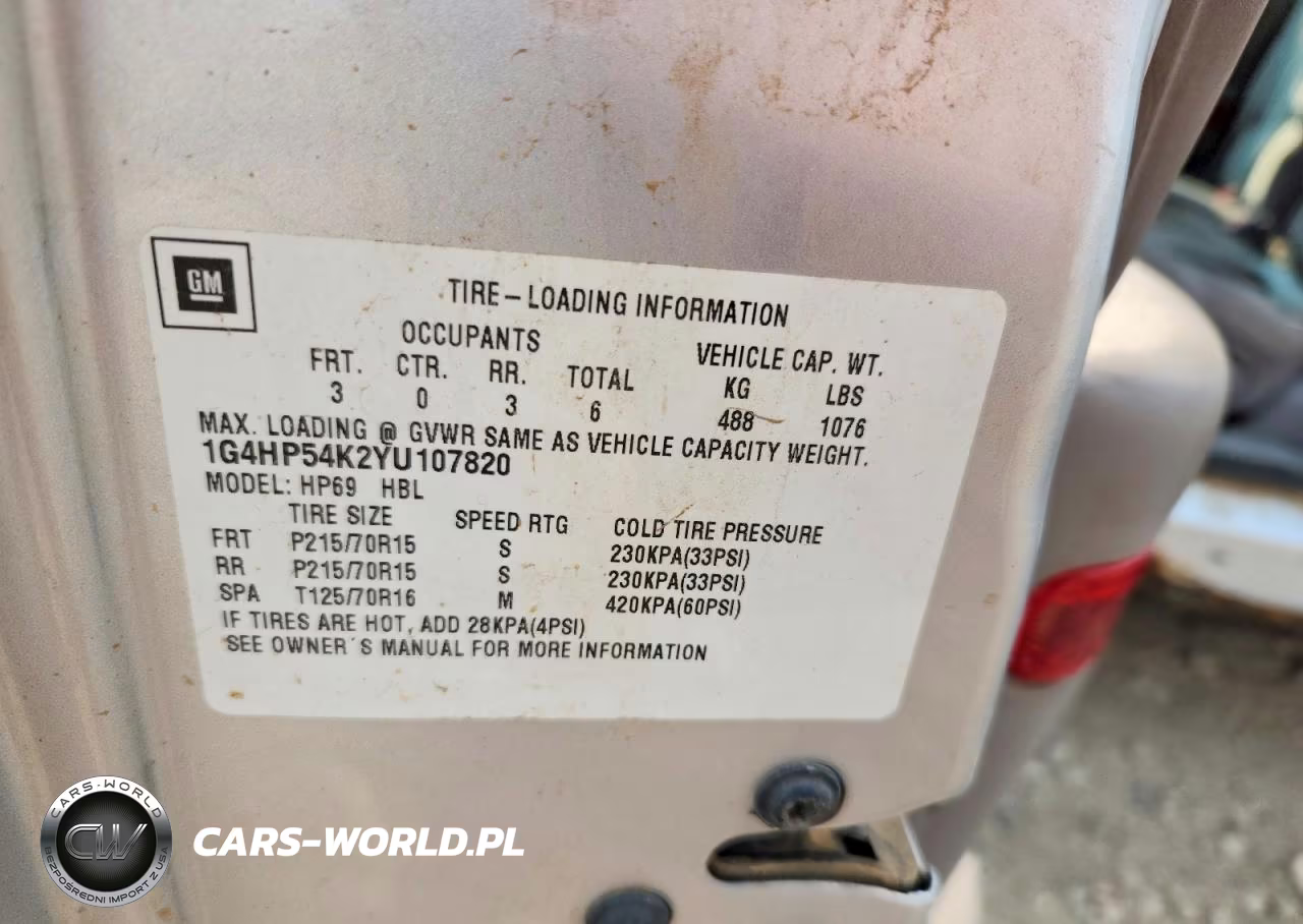 2000 Buick Lesabre Custom VIN:1G4HP54K2YU107820 - 12