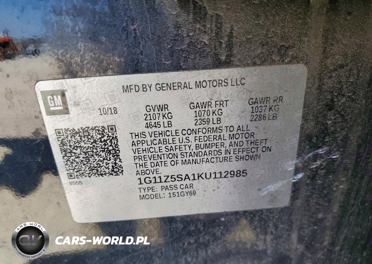 2019 Chevrolet Impala Lt VIN:1G11Z5SA1KU112985 - 13