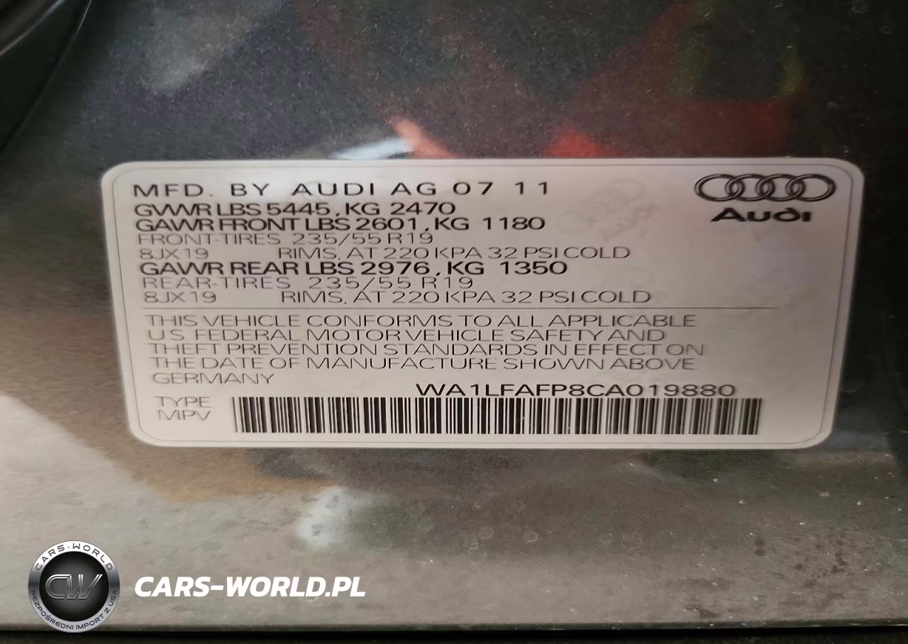 2012 Audi Q5 Premium Plus VIN:WA1LFAFP8CA019880 - 12