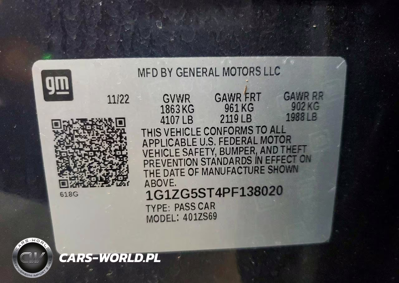 2023 Chevrolet Malibu Rs VIN:1G1ZG5ST4PF138020 - 12
