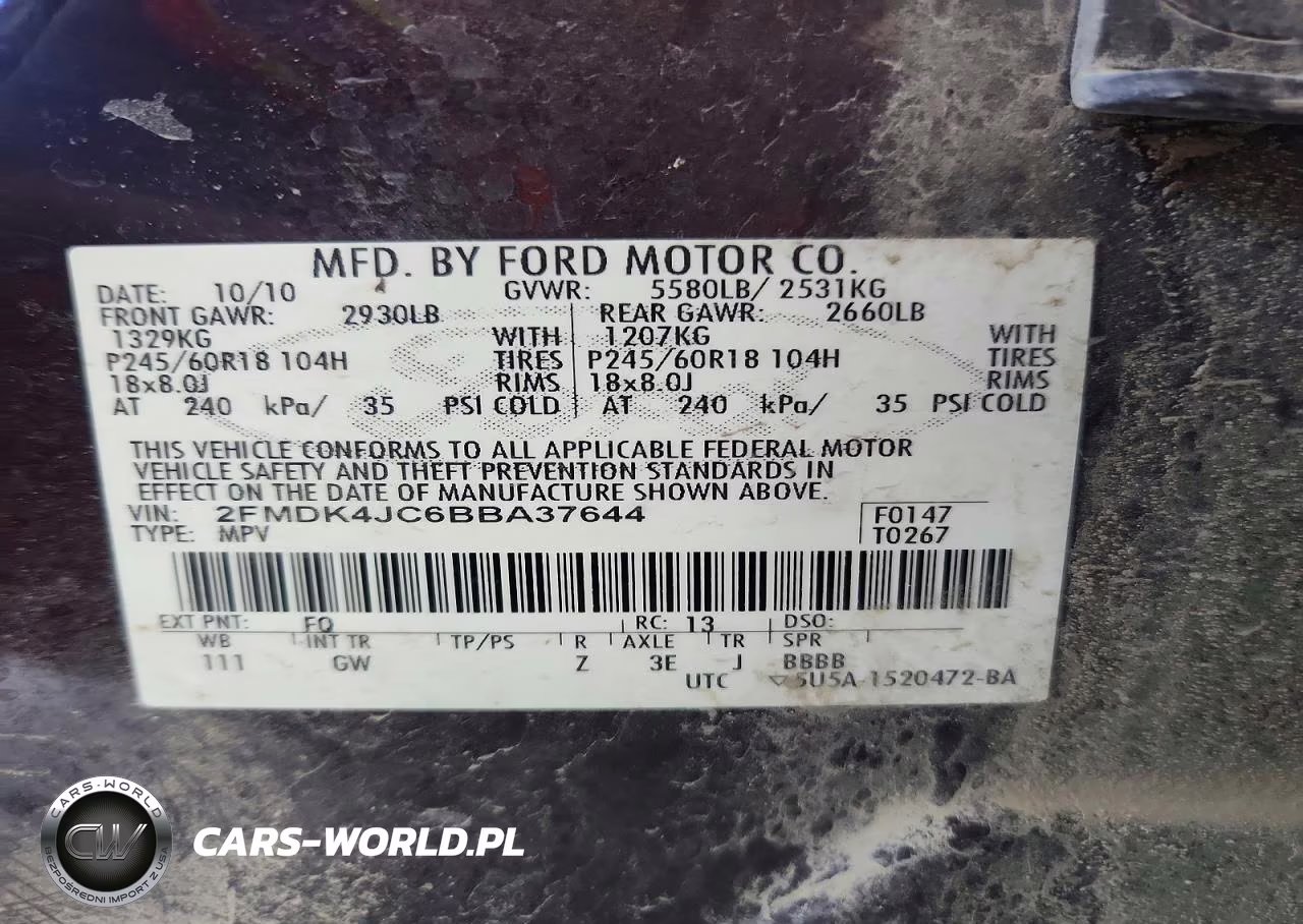 2011 Ford Edge Sel VIN:2FMDK4JC6BBA37644 - 13