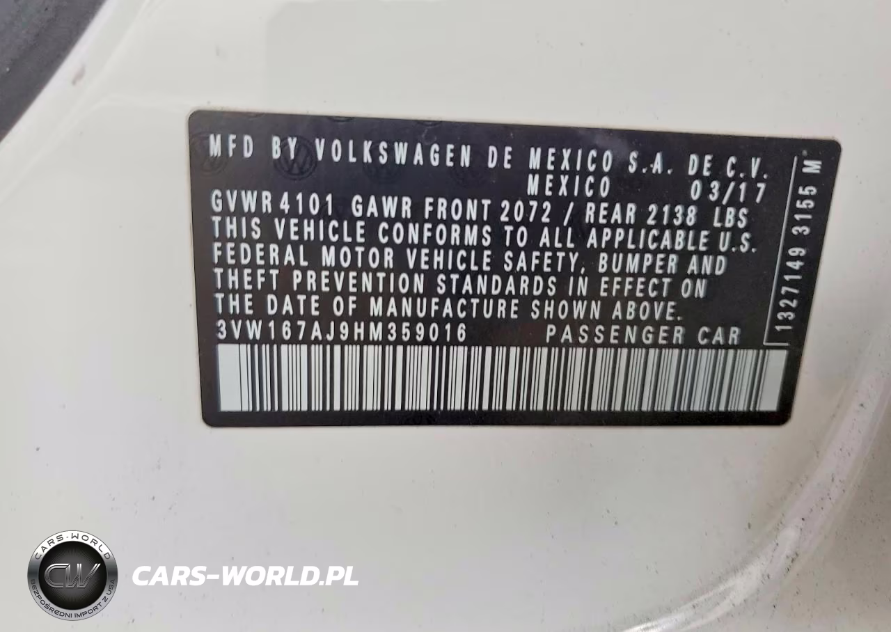 2017 Volkswagen Jetta S VIN:3VW167AJ9HM359016 - 12